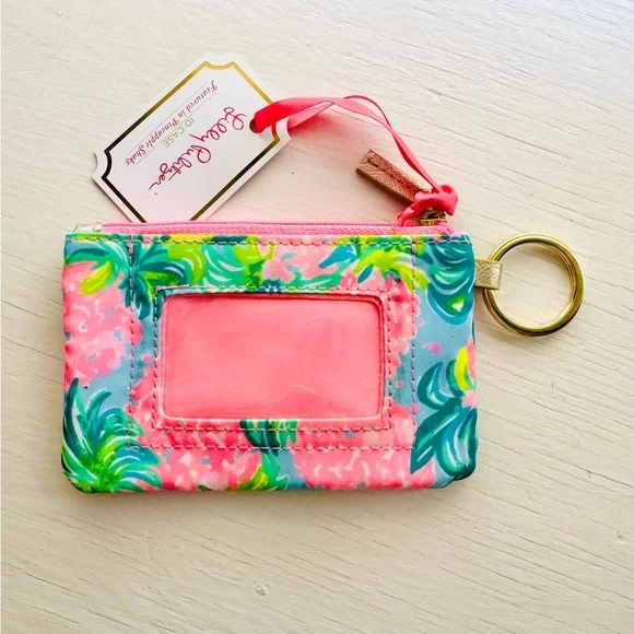 Lilly Pulitzer ID Case with Keyring - Pineapple Shake Print - Picture 2 of 4